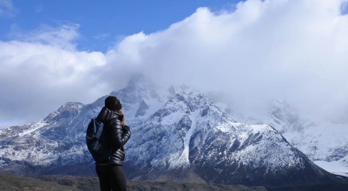 Sarah hiking in Patagonia